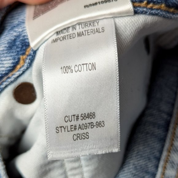 AGOLDE Criss Cross Upsized Jeans Straight Leg Eternal Blue Aritzia 26 - Picture 8 of 9